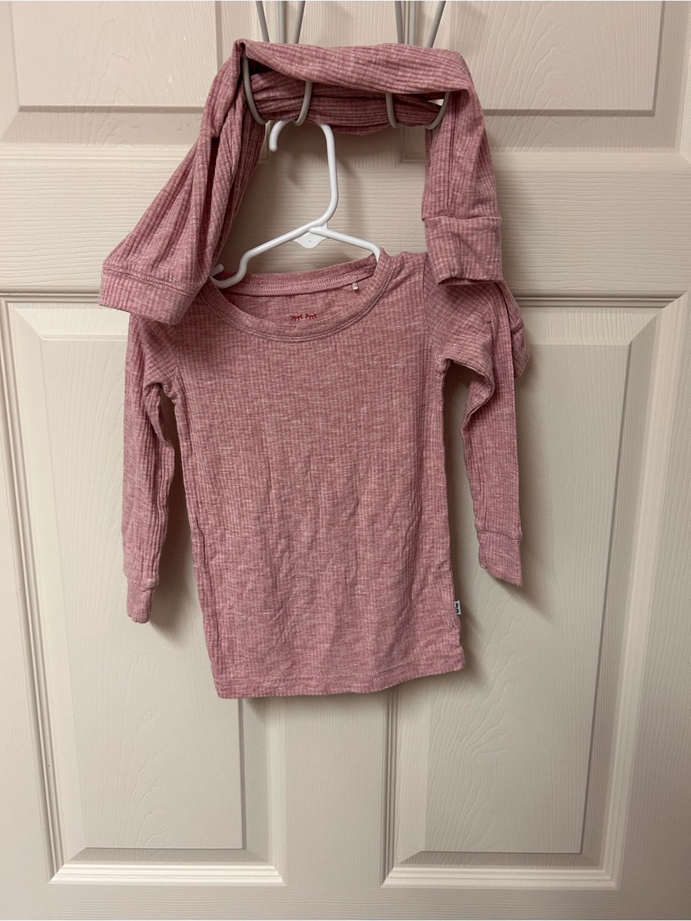 Little Sleepies mauve ribbed two piece set